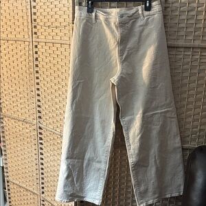 Beige Wide-Leg Pants